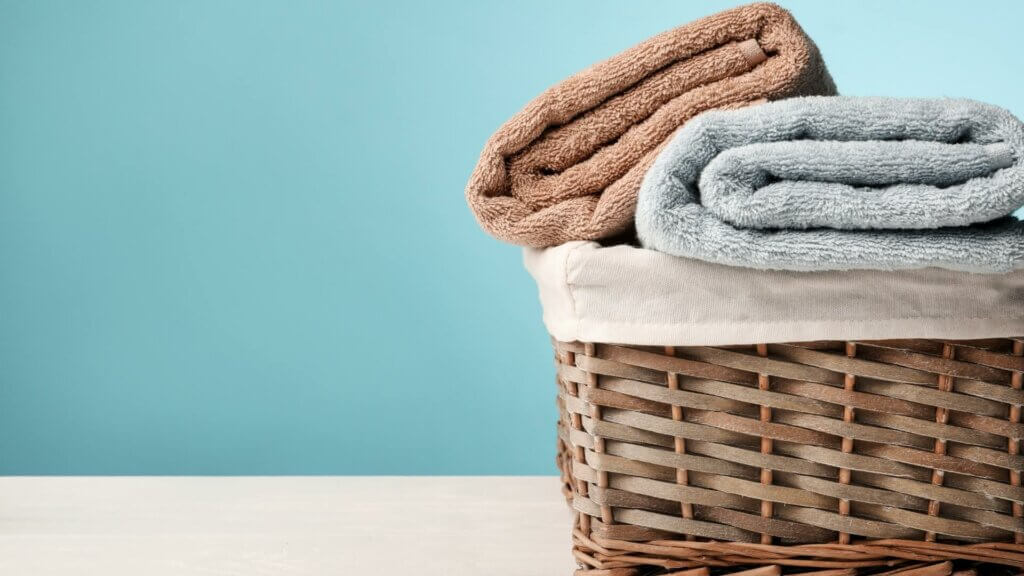 basket of towels for airbnb 